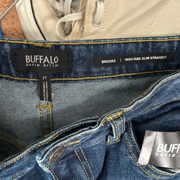 Buffalo David Bitton Brooke High Rise Slim Straight Distressed Jeans Size 27 - Picture 8 of 9